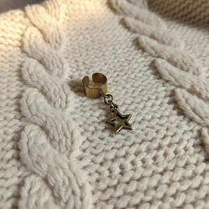 Star Ear Cuff, Antique Bronze - - LadybugfeetDesigns -