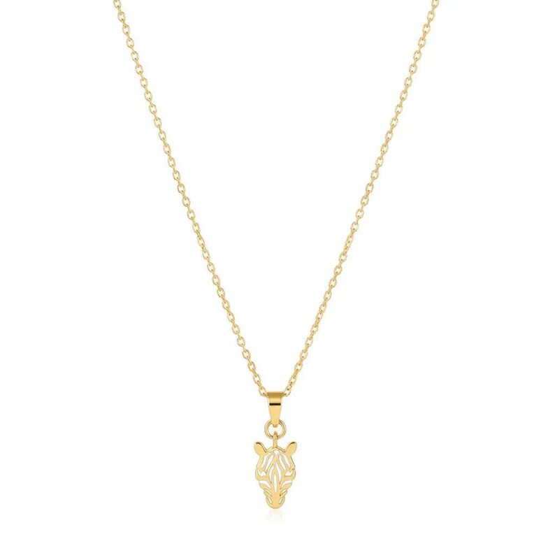 Zebra necklace, Gold - 20 inch - - LadybugfeetDesigns -