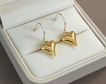Fancy Heart dangle earrings, Silver
