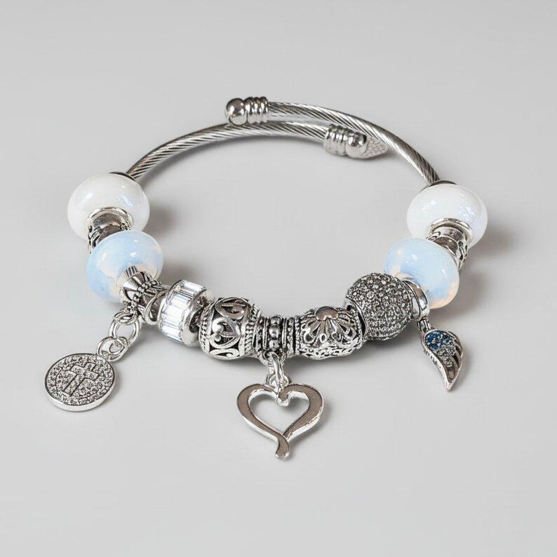 Easy Wrap Memorial Cuff Bracelet, Silver - - LadybugfeetDesigns -