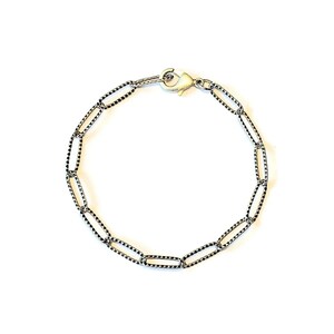 Antique Silver Textured Paperclip Link Charm Bracelet Base - D.i.y. - Build Your Charm Bracelet! - - LadybugfeetDesigns -