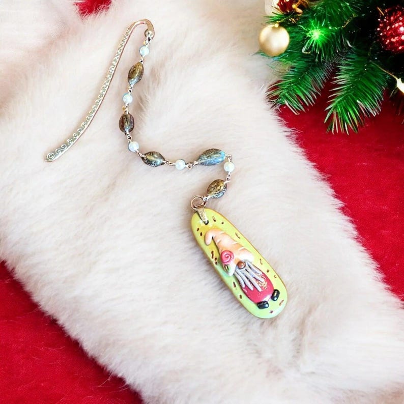Gnome Labradorite Bead Bookmark - - LadybugfeetDesigns -