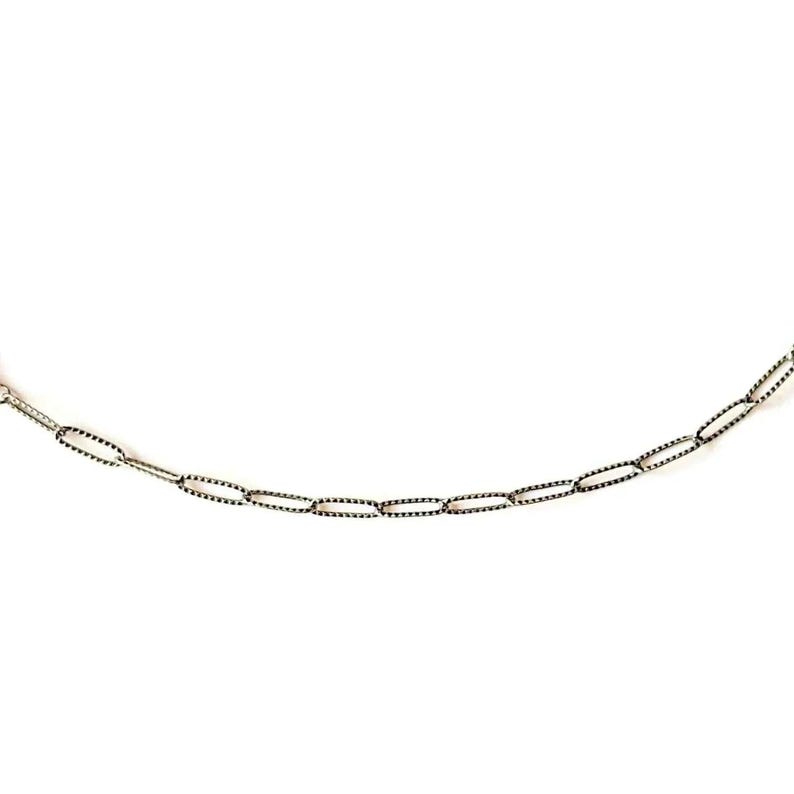 Antique Silver Textured Paperclip Link Charm Bracelet Base - D.i.y. - Build Your Charm Bracelet! - - LadybugfeetDesigns -