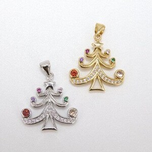 Christmas Tree Rhinestone necklace, 20 inch - - LadybugfeetDesigns -