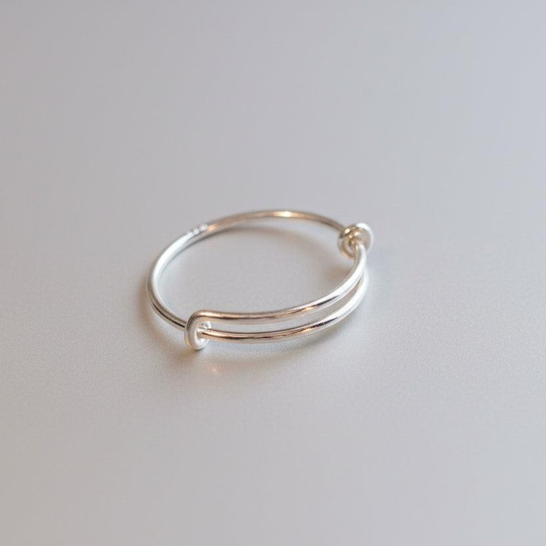 DESIGN YOUR Charm Ring, Adjustable .925 Sterling Silver charm dangle ring - - LadybugfeetDesigns -