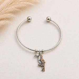 Toucan Euro Bangle Cuff, Silver