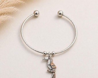 Toucan Euro Bangle Cuff, Silver