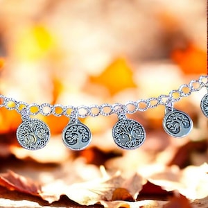 Silver Tree of Life Charm Bracelet - - LadybugfeetDesigns -