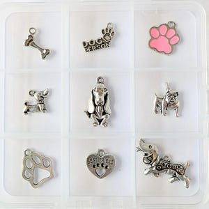 Dog Person Charm Box - 9 pc., Silver - - LadybugfeetDesigns -