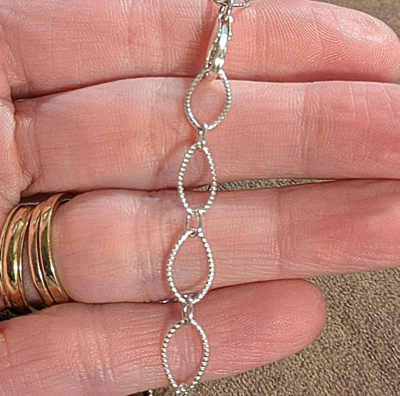 925 Sterling Silver Textured Charm Bracelet Base - D.i.y. - Build Your Charm Bracelet! - - LadybugfeetDesigns -