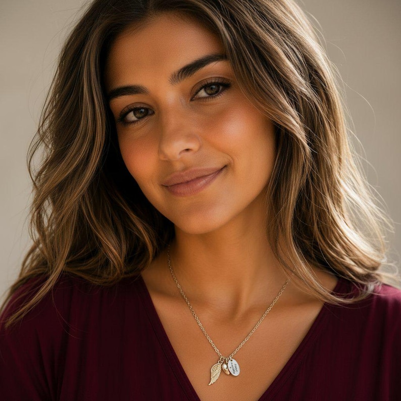 Forever in my Heart Memory necklace, Silver - 20 inch - - LadybugfeetDesigns -