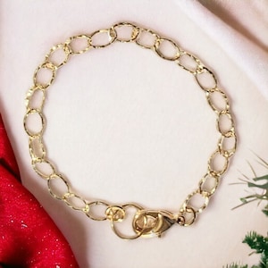 14K Gold Filled Hammered Charm Bracelet Base - D.i.y. - Build Your Charm Bracelet!