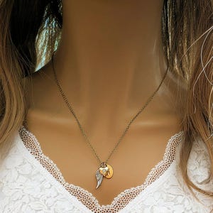 Forever in my Heart Memory necklace, Gold - 20 inch - - LadybugfeetDesigns -