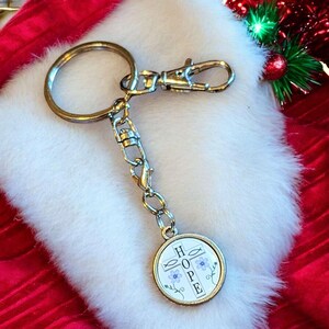 FAITH HOPE LOVE Keychain/Purse Clip - - LadybugfeetDesigns -