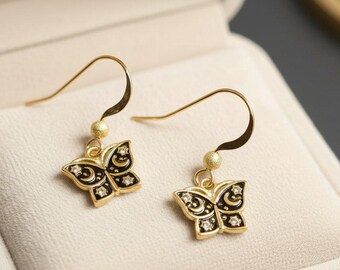 Celestial Butterfly gouden hangoorbellen
