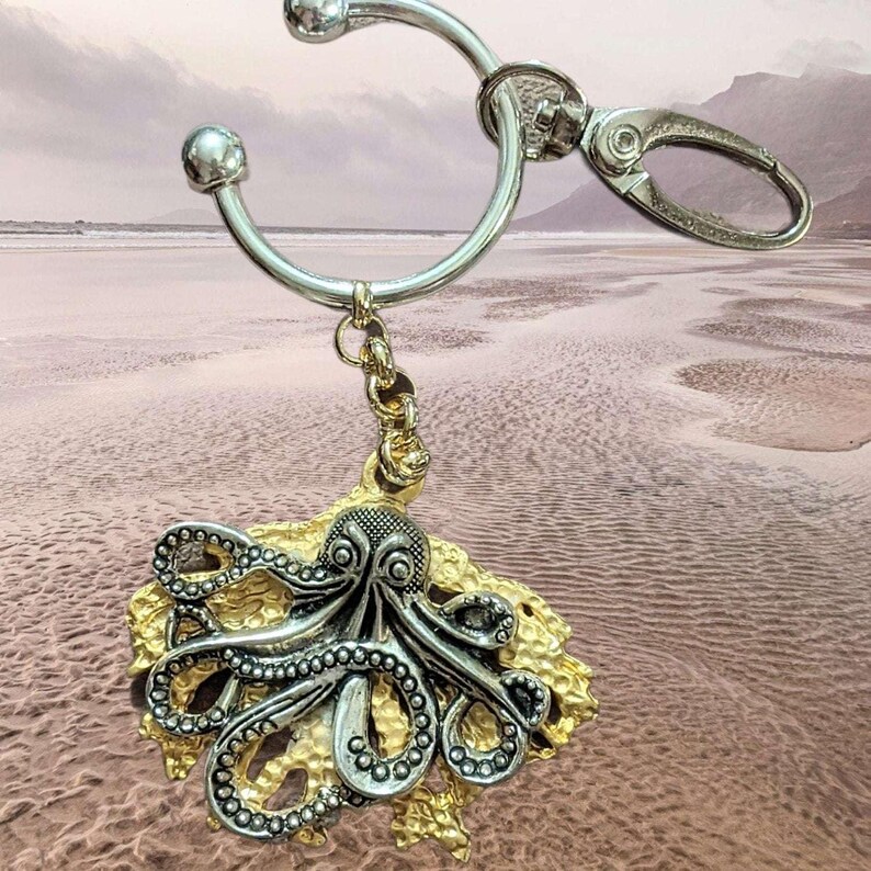 Octopus Key Chain, Purse Clip - - LadybugfeetDesigns -