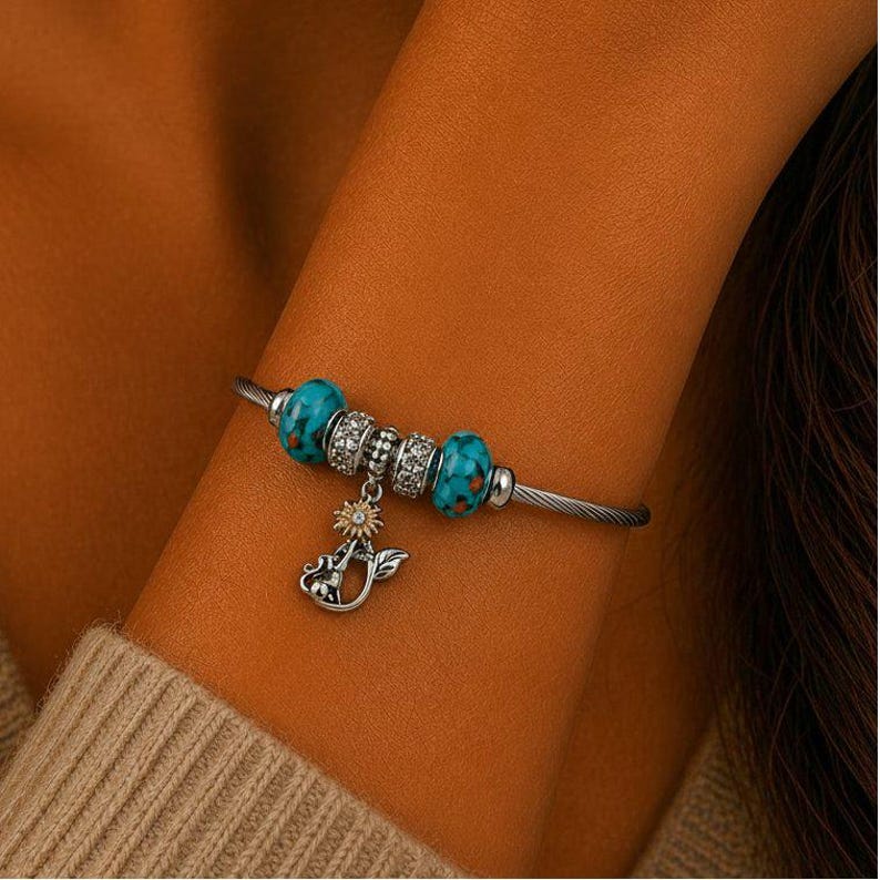 Playful Kitty Euro Cuff Wrap Bracelet, Silver - - LadybugfeetDesigns -