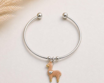 Alpaca/Llama Euro Bangle Cuff, Silver