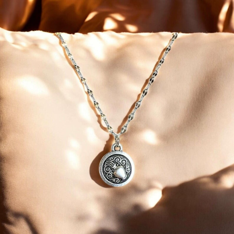 Double Sided Zodiac Coin Necklace, Silver - 24 inch - - LadybugfeetDesigns -
