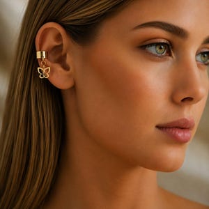 Butterfly Ear Cuff, Gold - - LadybugfeetDesigns -