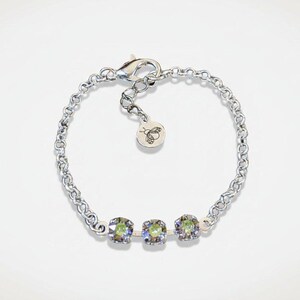Minimalist Brilliant Three Faceted Crystal Bracelet - - LadybugfeetDesigns -