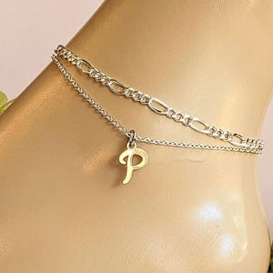 Silver Figaro Chain Anklet - - LadybugfeetDesigns -