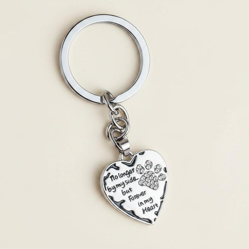 Pet Bereavement Heart Key Chain, Key Holder - - LadybugfeetDesigns -