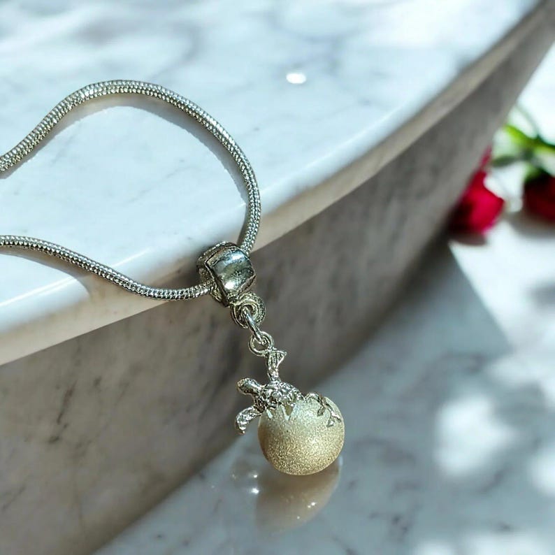 Sea Turtle Hatchling necklace, Sterling Silver - 24 inch - - LadybugfeetDesigns -