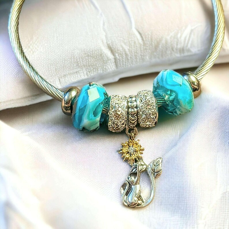 Playful Kitty Euro Cuff Wrap Bracelet, Silver - - LadybugfeetDesigns -
