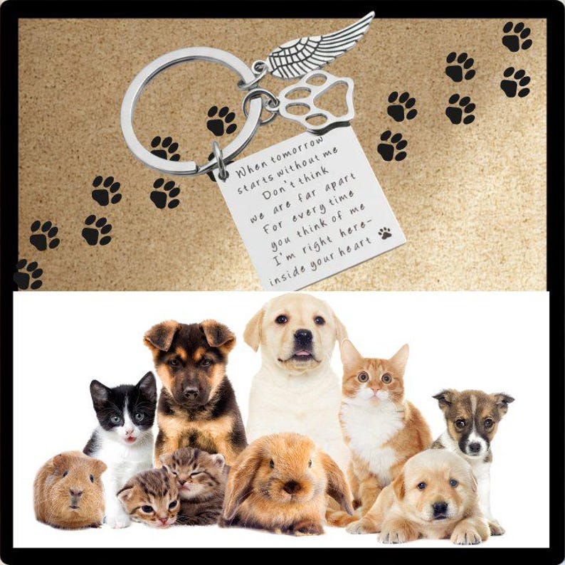 Pet Bereavement Key Chain, Key Holder - - LadybugfeetDesigns -