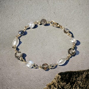 Romantic Crystal Pearl bracelet - - LadybugfeetDesigns -