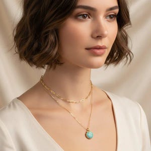 Blue Scallop Shell necklace set, Gold - - LadybugfeetDesigns -
