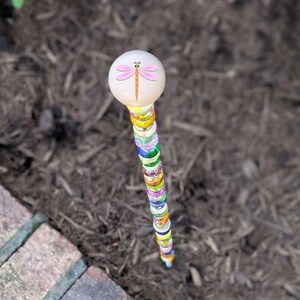 Dragonfly Garden Stakes/ Beaded Dragonfly 12" or 24" Garden Stake/ Suncatcher - - LadybugfeetDesigns -