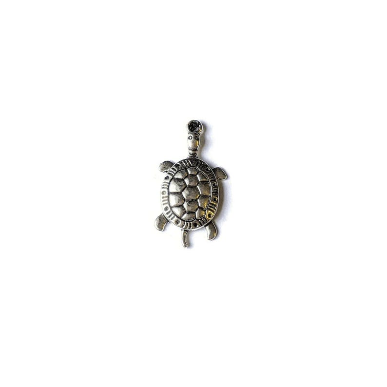 Silver Large Turtle/Tortoise Charm - - LadybugfeetDesigns -