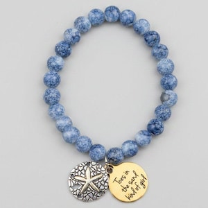 Toes in the Sand Beaded Stretch Bracelet - - LadybugfeetDesigns -