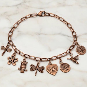 Boho Nature Charm Box - 9 pc., Rose-Gold/Copper - - LadybugfeetDesigns -