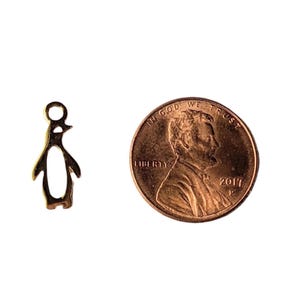 Gold Penguin Charm - - LadybugfeetDesigns -