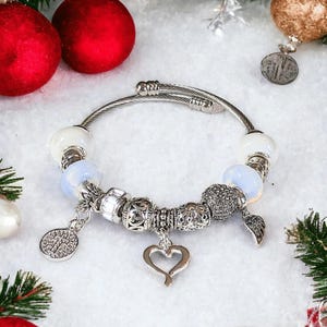 Easy Wrap Memorial Cuff Bracelet, Silver - - LadybugfeetDesigns -