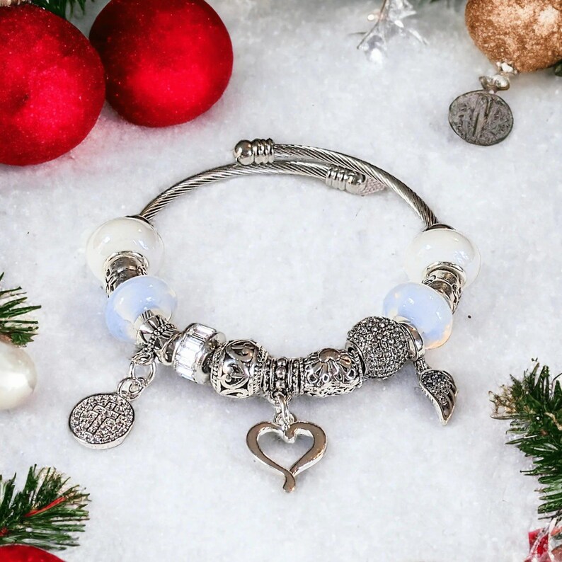 Easy Wrap Memorial Cuff Bracelet, Silver - - LadybugfeetDesigns -