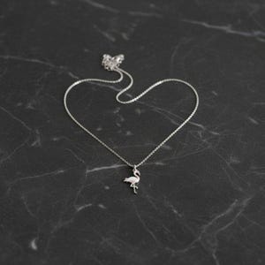 Rustic Flamingo Necklace, 20 inches - Silver - - LadybugfeetDesigns -