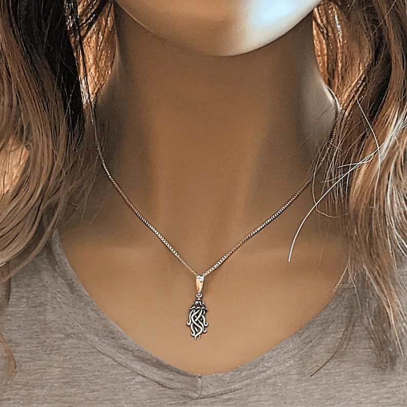 Jellyfish Pendant charm necklace, Sterling Silver - 22 inch - - LadybugfeetDesigns -