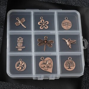 Boho Nature Charm Box - 9 pc., Rose-Gold/Copper - - LadybugfeetDesigns -