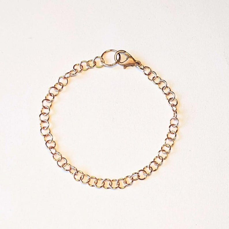 Rose Gold Small Rolo Charm Bracelet Base - D.i.y. - Build Your Charm Bracelet! - - LadybugfeetDesigns -