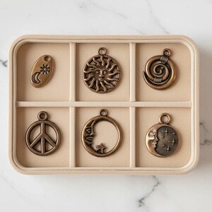 Celestial Mini Charm Box - 6 pc., Rose-Gold/Copper - - LadybugfeetDesigns -