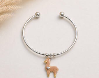 Alpaca/Llama Euro Bangle Cuff, Silver