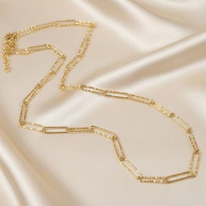 Diamond Cut Paperclip Chain necklace, Gold - 18- 24 inch - - LadybugfeetDesigns -