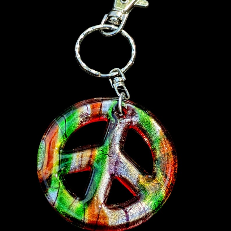 Peace Sign Keychain/Purse Clip - Peace Sign Keychain - LadybugfeetDesigns - Keychains