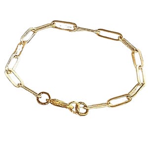 Gold Paperclip Chain Bracelet - - LadybugfeetDesigns -