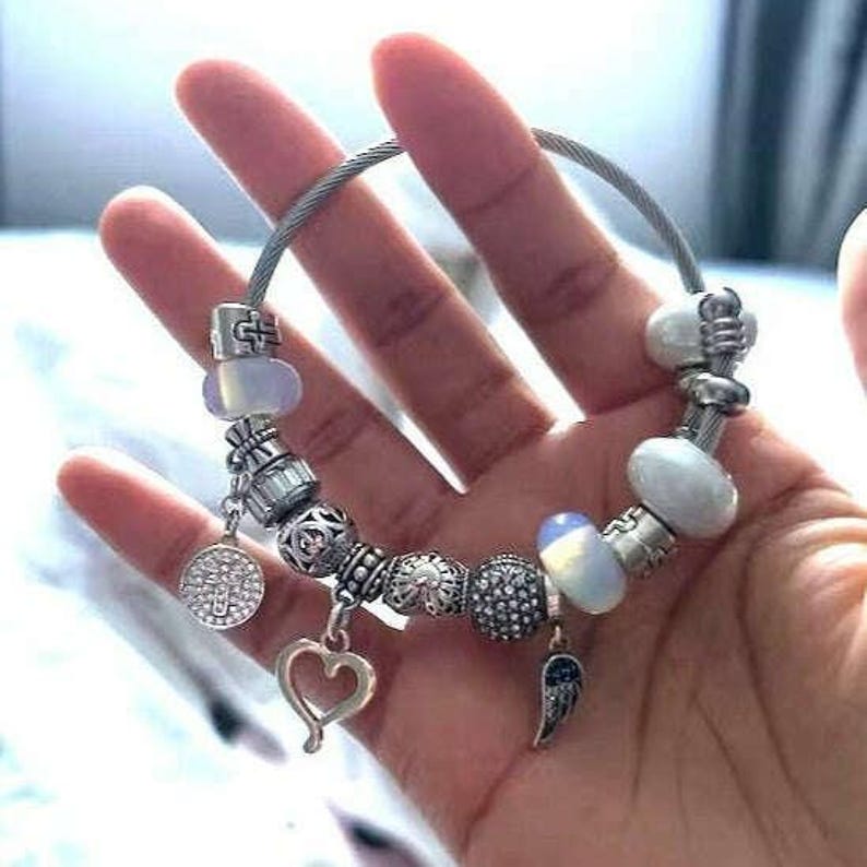 Easy Wrap Memorial Cuff Bracelet, Silver - - LadybugfeetDesigns -