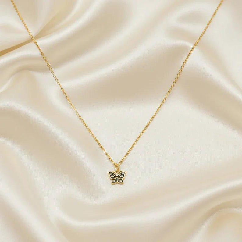 Celestial Butterfly necklace, Gold- 20 inch - - LadybugfeetDesigns -